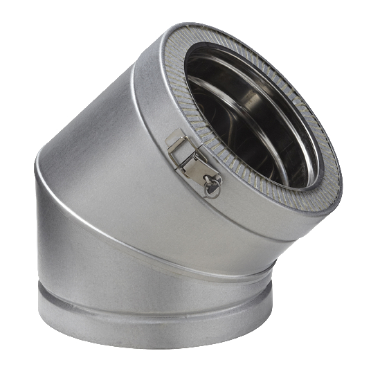 Coude 45° isolé POUJOULAT THERMINOX ZI, EC 45-130 ZI Ref. 23130021