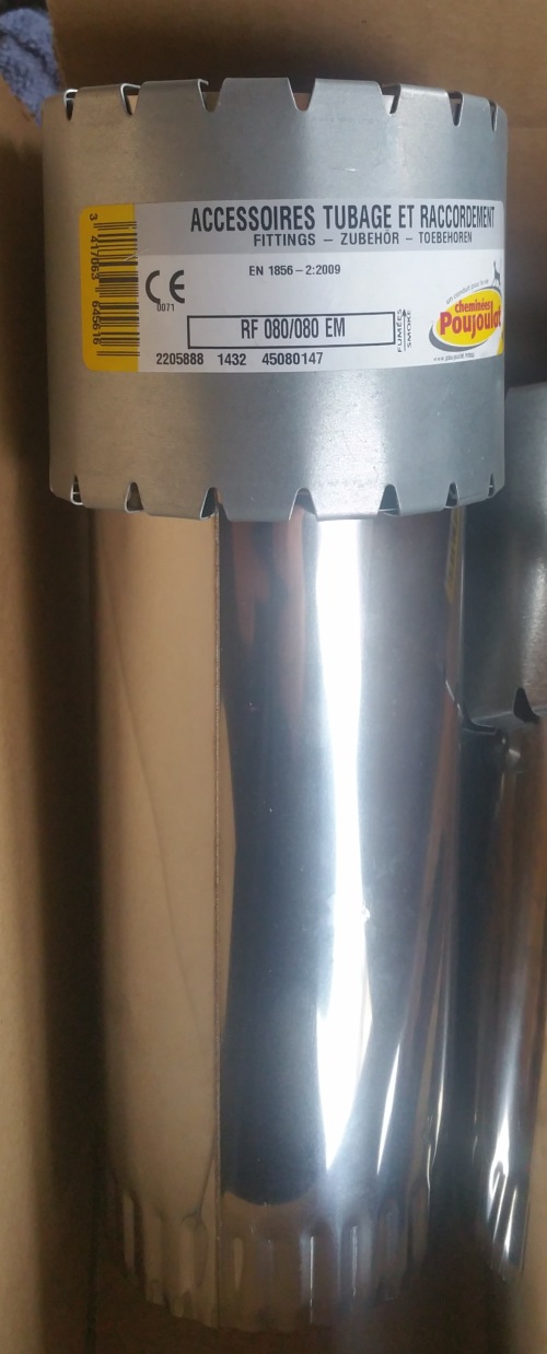 Raccord INOX Flexible sur émaillé POUJOULAT RF 80/80 EM, Ref. 45080147