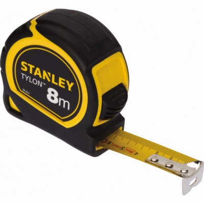 STANLEY Mètre ruban 8m x 25mm bimatière Tylon