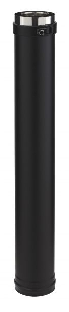 Element droit PGI ED 1000-80 noir , 100 cm Ø80/130 Inox POUJOULAT Réf. 37080705-9030