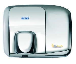 Sèche-mains automatique DELABIE 2000W buse orientable Inox poli brillant 