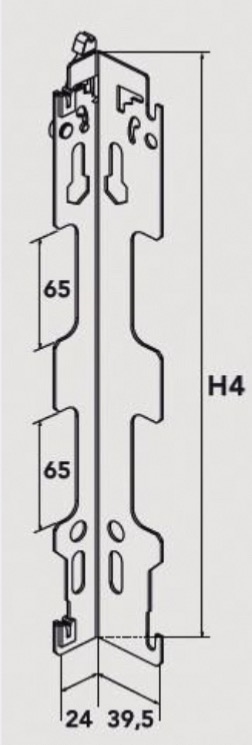 Fixations radiateur cloison légère type S et H FINIMETAL Reggane 3000 H 500 mm