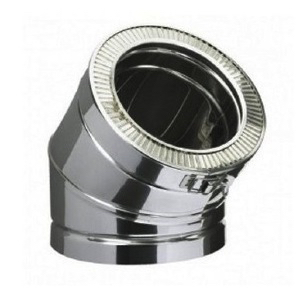 Coude 45° isolé POUJOULAT THERMINOX TI, EC 45-080 TI Ref. 21080021
