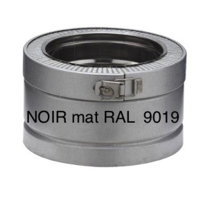 Elément droit isolé POUJOULAT 10 cm THERMINOX ED 100-150 ZI noir Ref. 23150002-9030