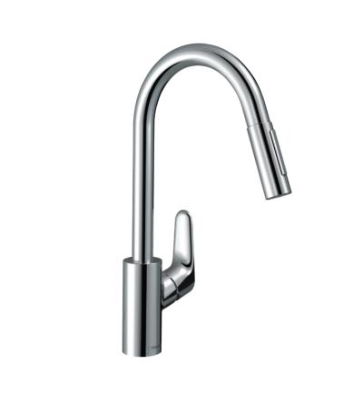 Mitigeur évier HANSGROHE Focus bec haut mobile douchette extractible Réf. 31815000